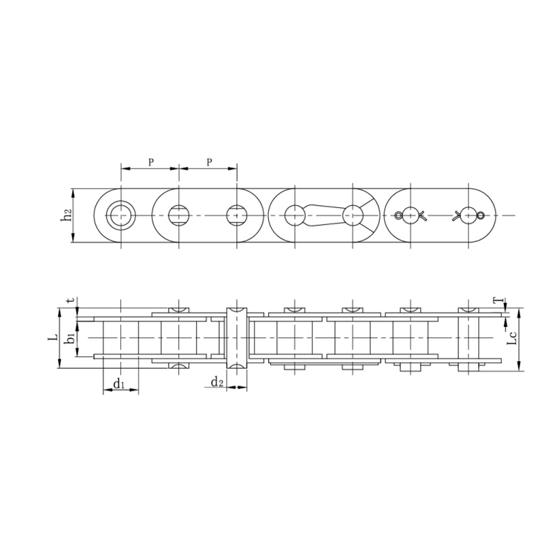 Catene a rulli con piastra laterale diritta (serie A)