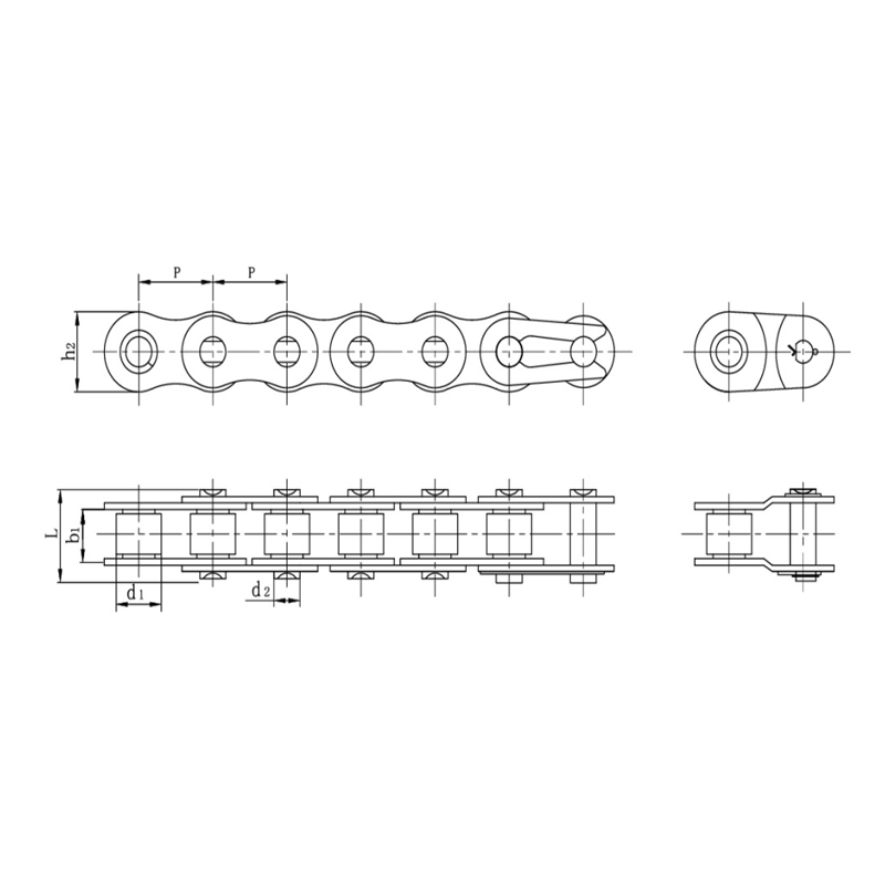 Catene a rulli di precisione a passo corto in acciaio inox