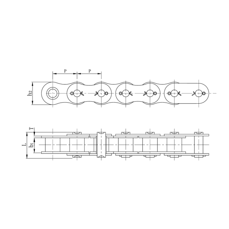 Catene a rulli di precisione a passo corto di tipo con coppiglia (serie A)