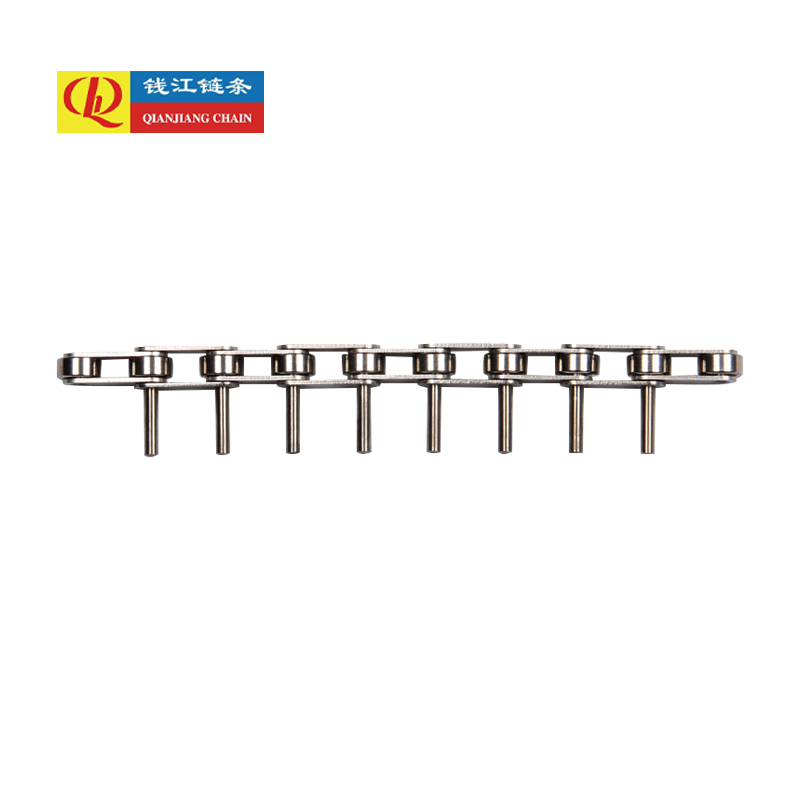 Catene di trasporto a doppio passo in acciaio inox con perni prolungati